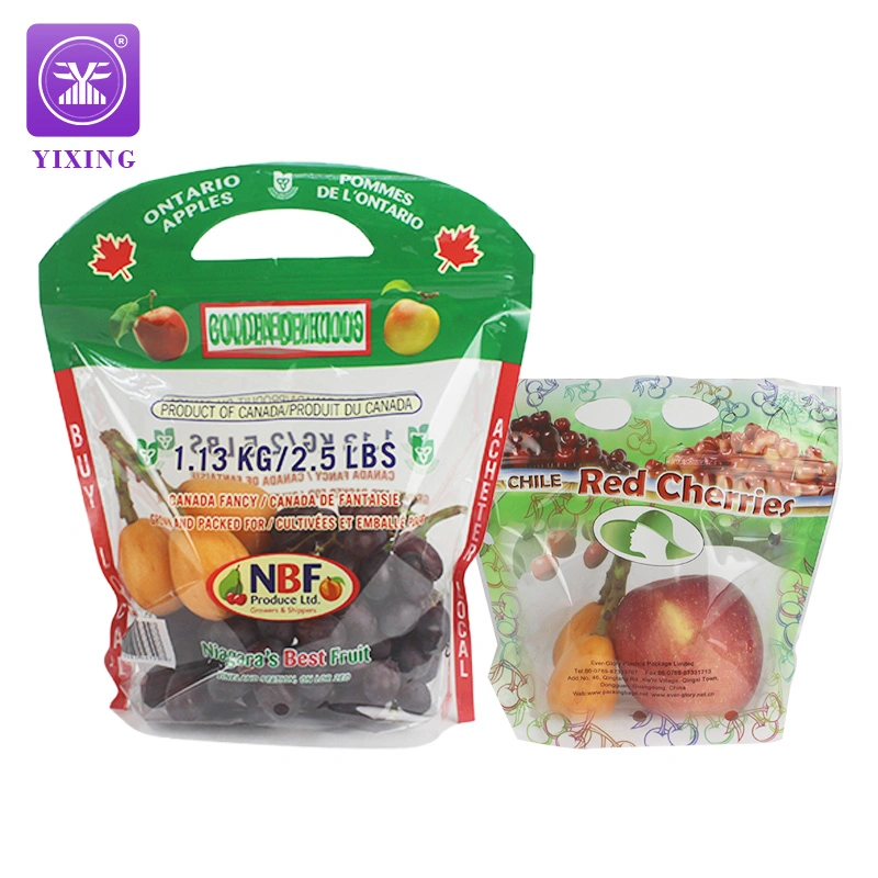 OPP/CPP Pet/CPP Lamination Plastic Packaging Bags for Fruit Grape Orange Cherry Banana Plastic Bags with Zipper