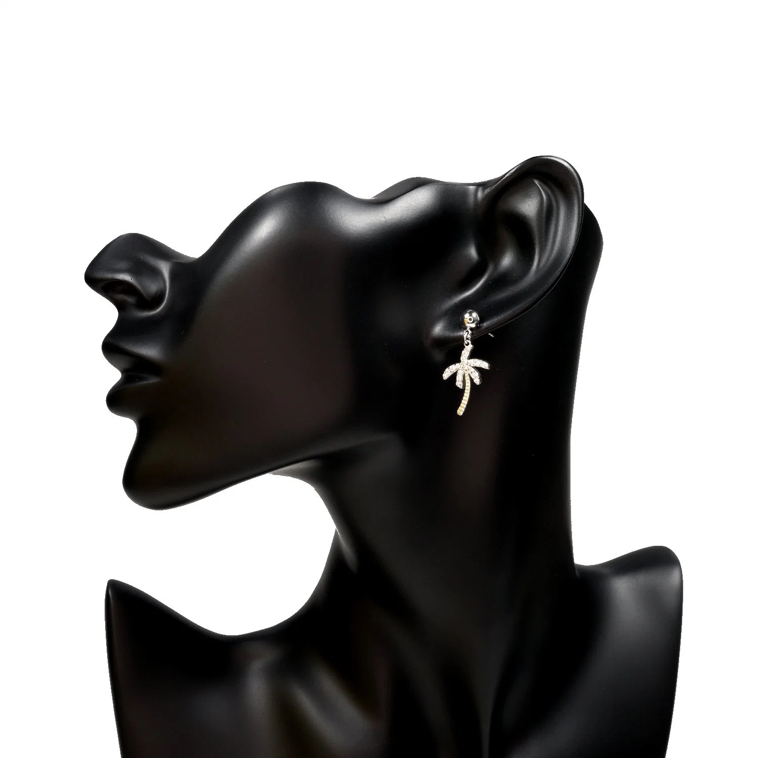 OEM Simple Fashion 18K Gold Sterling Silver Jewellery CZ Palm Tree Earring