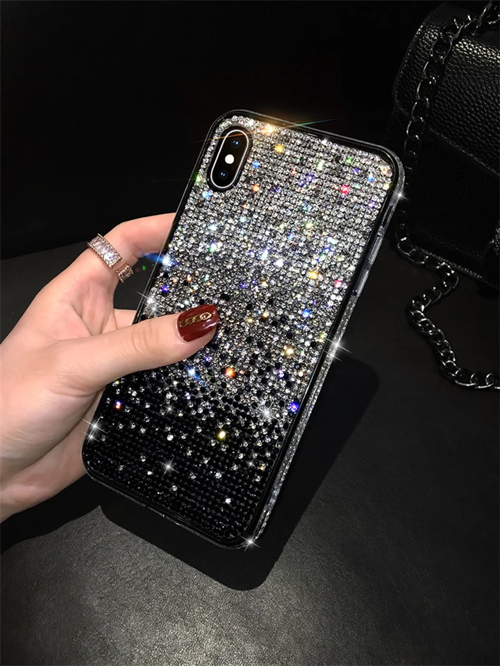 PC006 Sparkle Gradient Glitter Phone 11 Cases Bling Luxury Shiny Crystal Rhinestone Diamond Silicone Bumper Phone Protective Case Cover