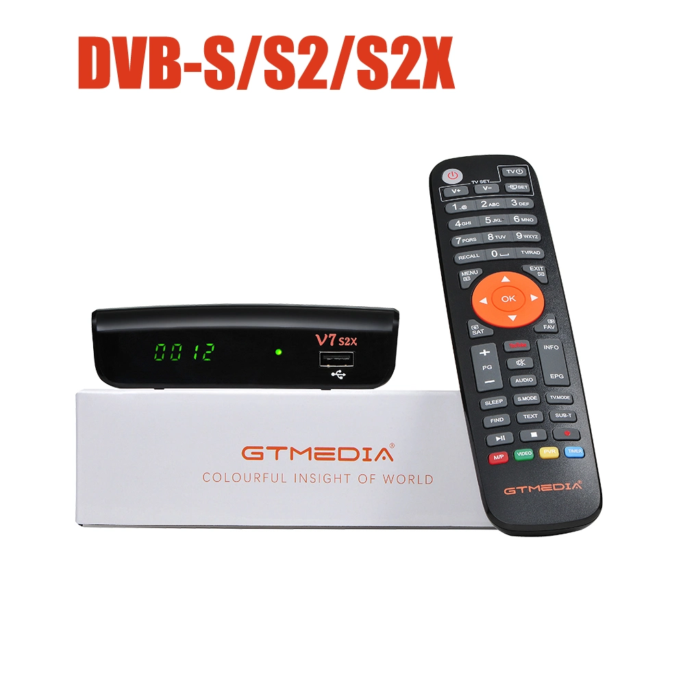 Récepteur TV satellite Gtmedia V7 S2X DVB-S/S2/S2X AVS+ VCM/ACM/Multi-Stream/T2mi 1080P Clé USB 3/4G PowerVu Gtmedia V7s HD TV Box