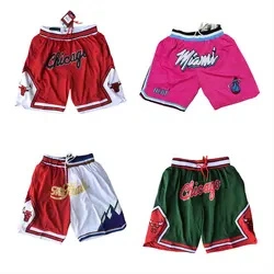 Shorts de basketball en maille personnalisés avec broderie vintage pour hommes à la mode de 2023.