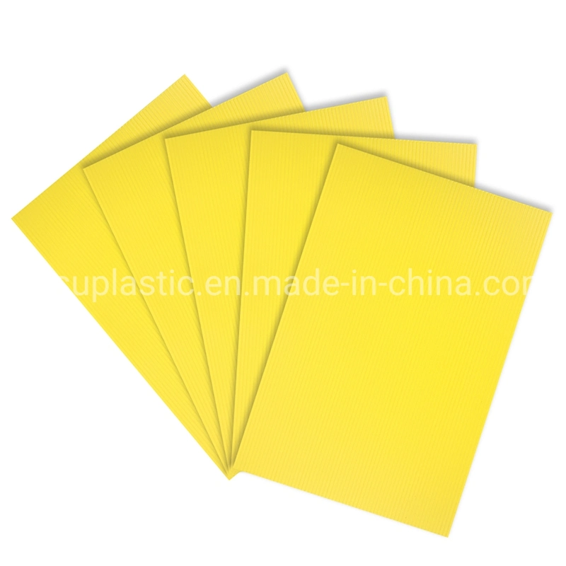 4mm/0.157" Yellow Corrugated Plastic Sheet for Custom Die Cut