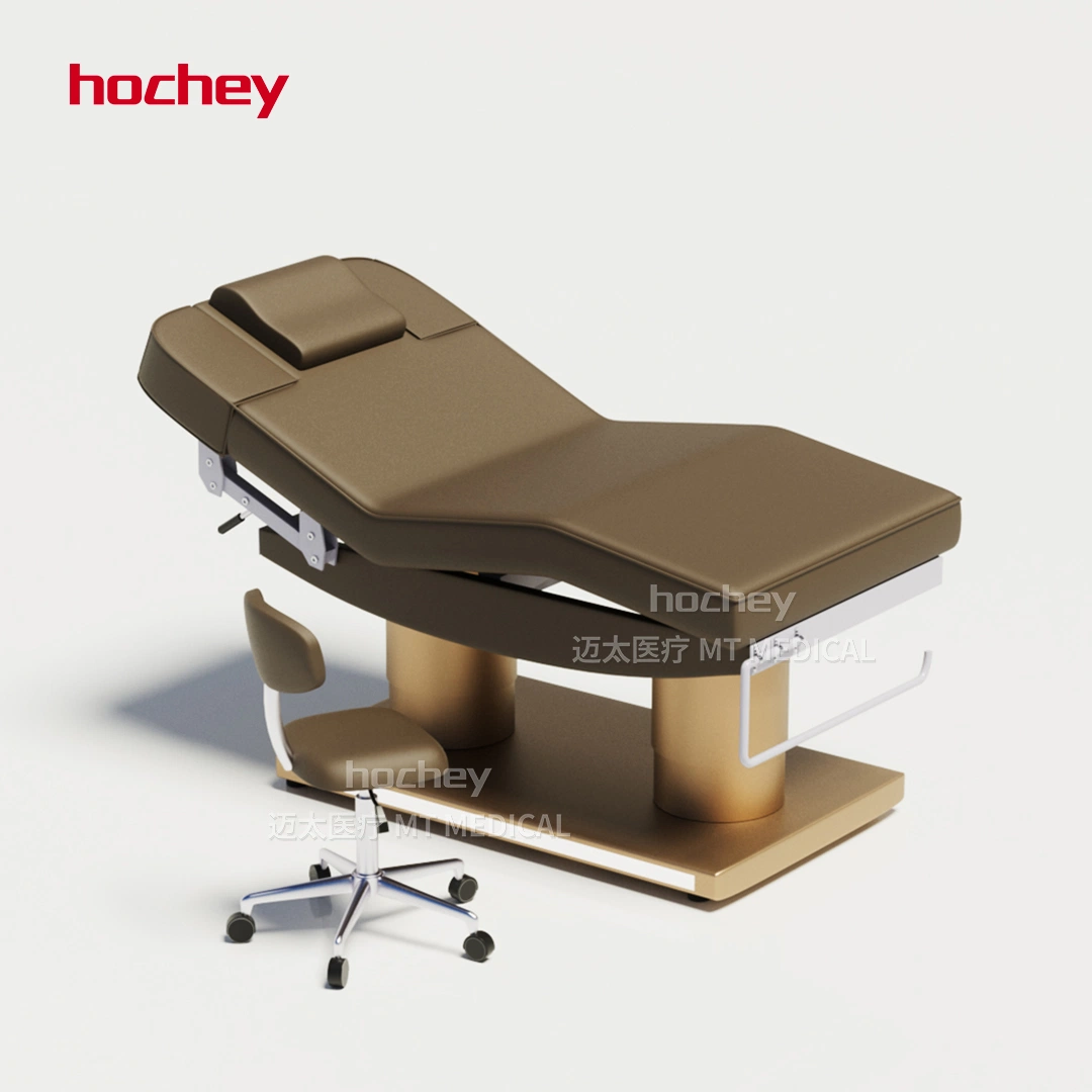 Hochey Top Sale European Style Massage Tisch Hohe Qualität Schönheit SPA Salon Möbel Leuchten Silber Golden Basis mit 3 4 Motoren