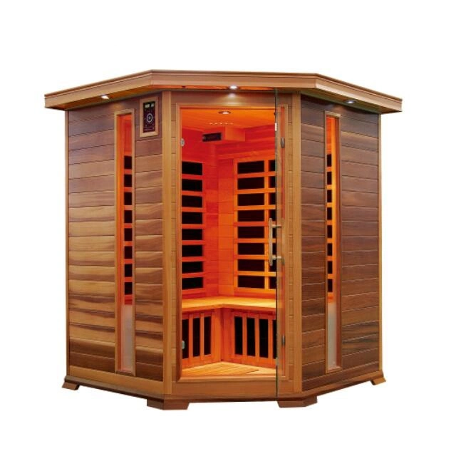 Hot Sales 1-2 Person Red Cedar Sauna Room with Anion Oxygen Bar Wood Dry Steam Sauna Cabinet