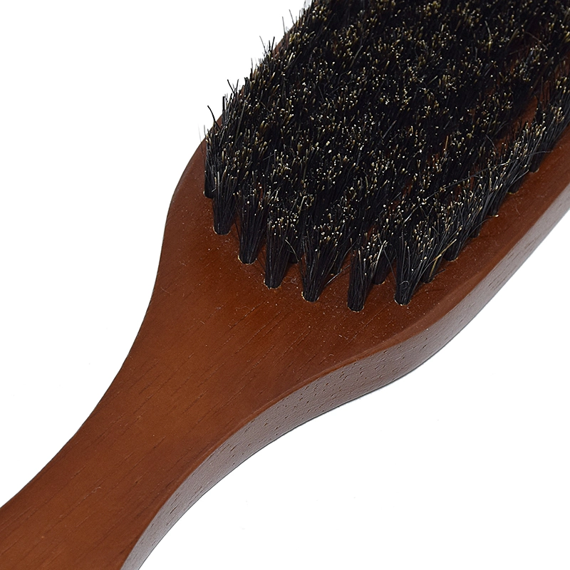 2023 Hot Selling High quality/High cost performance  Wood Handle Magic Personalised Wooden Beard Brush Brown Handle Black Hair