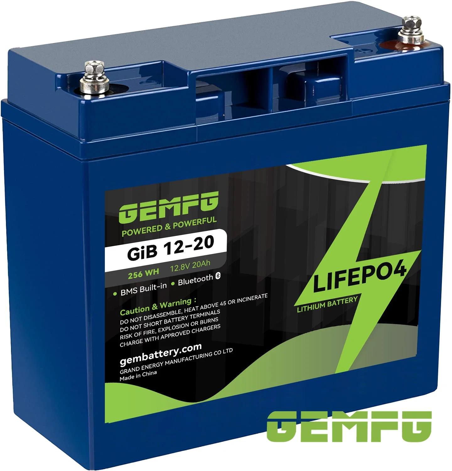 Bateria GEM Lifepo4 12,8 V5.0AH bateria de lítio íon células prismáticas para sistema de energia solar Bateria de iões de lítio