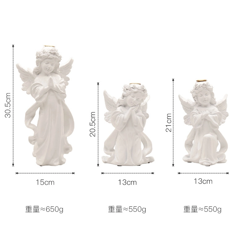 Conjunto de 3 Querubins Angels Estátua suporte para velas para Piscina Pátio Exterior decorações de Jardim