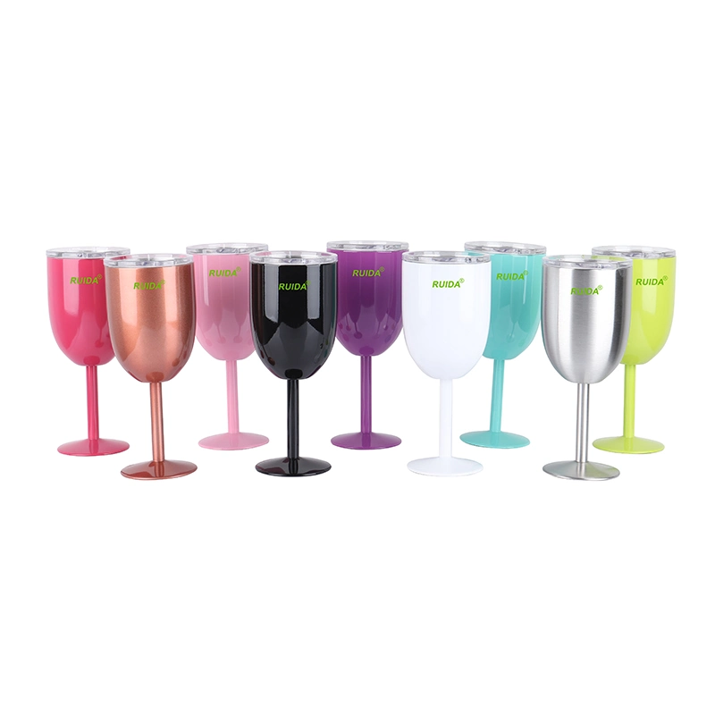 Copo alto de preservação fria de aço inoxidável de 10oz copo de vinho Goblet