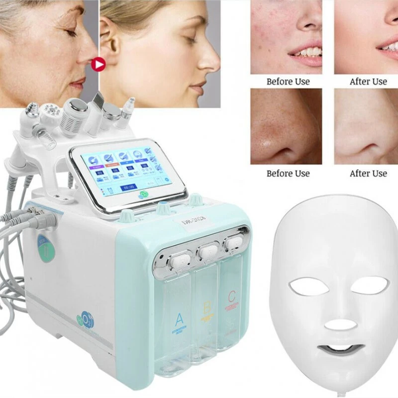 New Trending Skin Whitening 6 in 1 Cleaning Blackhead Hydra Ultrasonic LED Peel Facial Machine