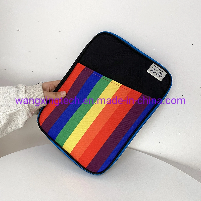 Wholesale/Supplier Rainbow Strip iPad Liner Protective Case Fashion Laptop Bag Notebook 13.3 14 Inch Computer Bag