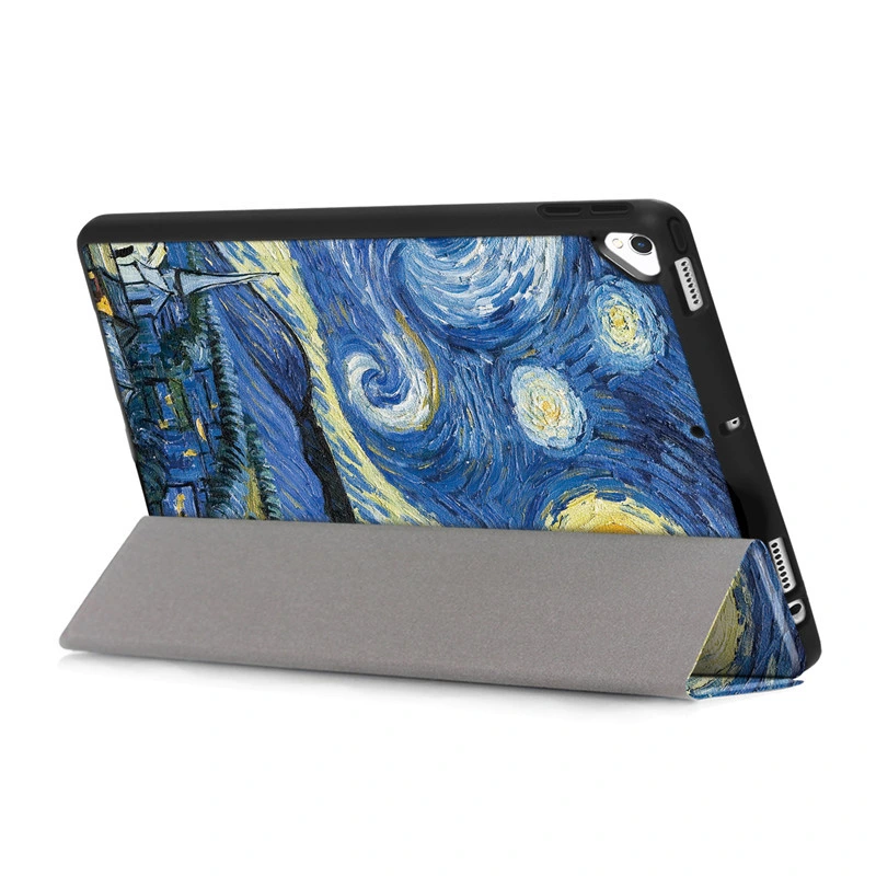 Capa posterior macia, caixa dobrável Folio Tri com suporte para lápis IPad 10.2