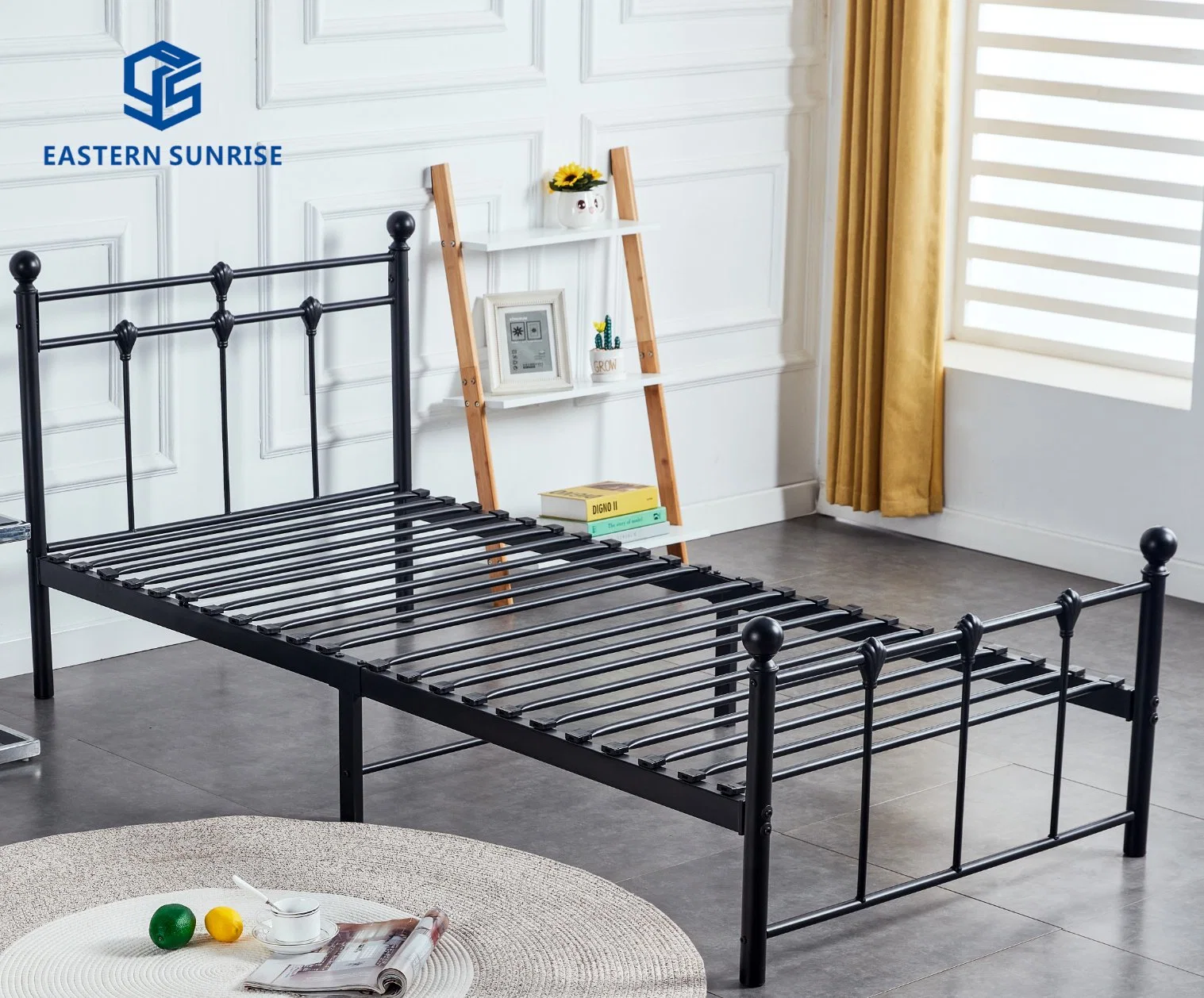 Factory Wholesale/Supplier Knock-Down Small Volume Iron Furniture Single Double Bed