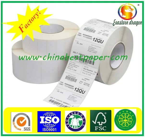 Thermal paper roll in paper material