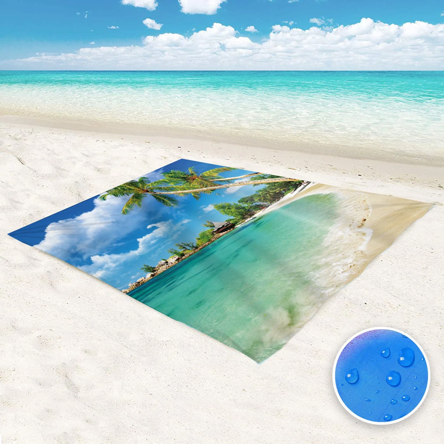 Outdoor Portable Sand Free Foldable Waterproof Camping Beach Mat Custom Logo Sand Proof Beach Blanket