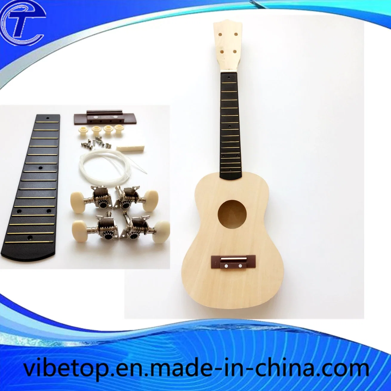 Kit de bricolage ukulele 23 pouces avec fil nylon (006)