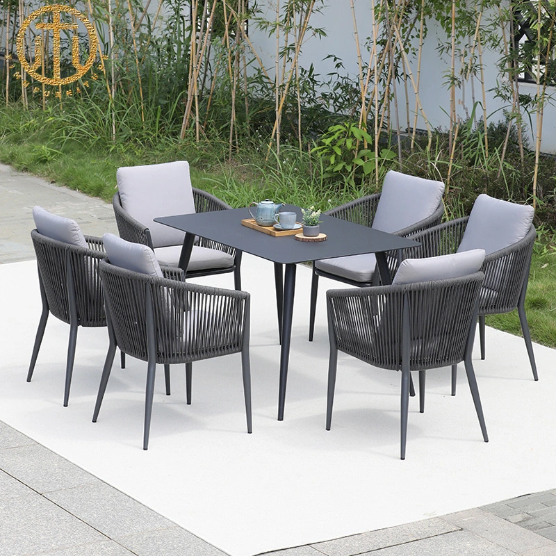 Nordic Outdoor Aluminum Alloy Table and Chair Set Garden Leisure Rattan Chair