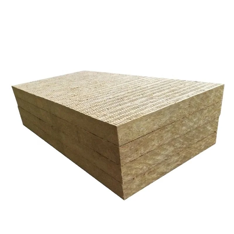 70-100kg/M3 densidad y Eco-amigable Fibra Mineral material Rock Wool Panel