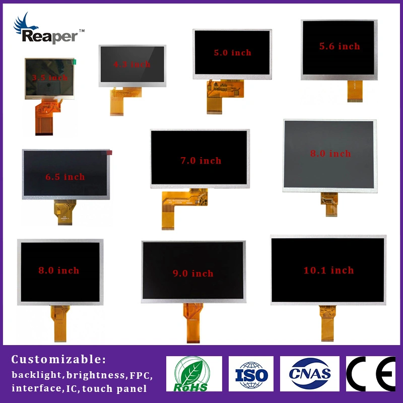 5,0 pouces 480X272 Écran LCD TFT haute luminosité. Écran tactile résistif/capacitif en option.