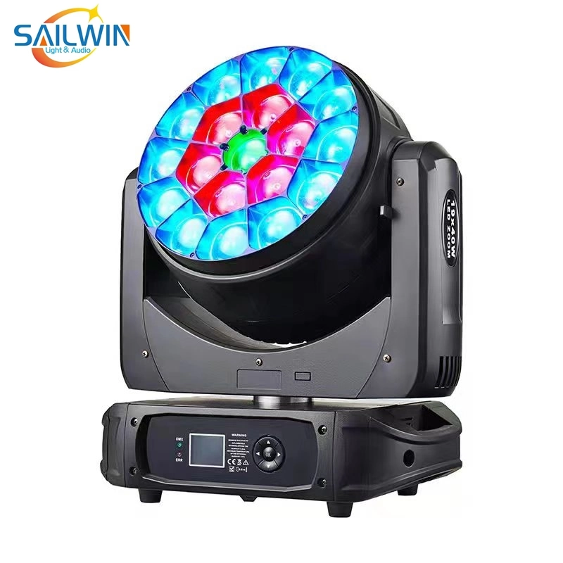 Nueva llegada 19X40W RGBW Zoom LED faro móvil Gran Bee Eye Lighting con Powercon