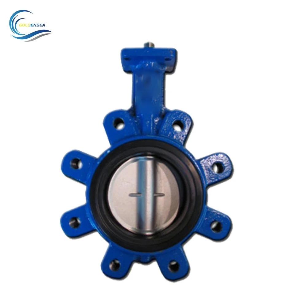 High quality/High cost performance  6" DN150 Pn16 Cast Iron Body Ductile Iron Nickel Plate Disc Wcb Shaft EPDM Seat Bore Head Blue Paint Lug Type Butterfly Valve