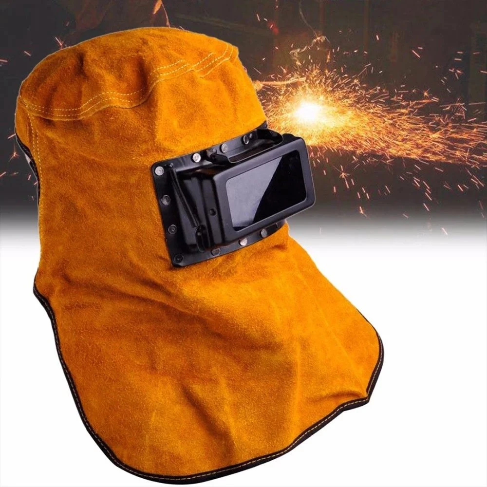 Protect Cowhide Leather Hood Welder Mask Welding Helmet Leather Automatic Darkening Welding Helmet Mask Safety Product