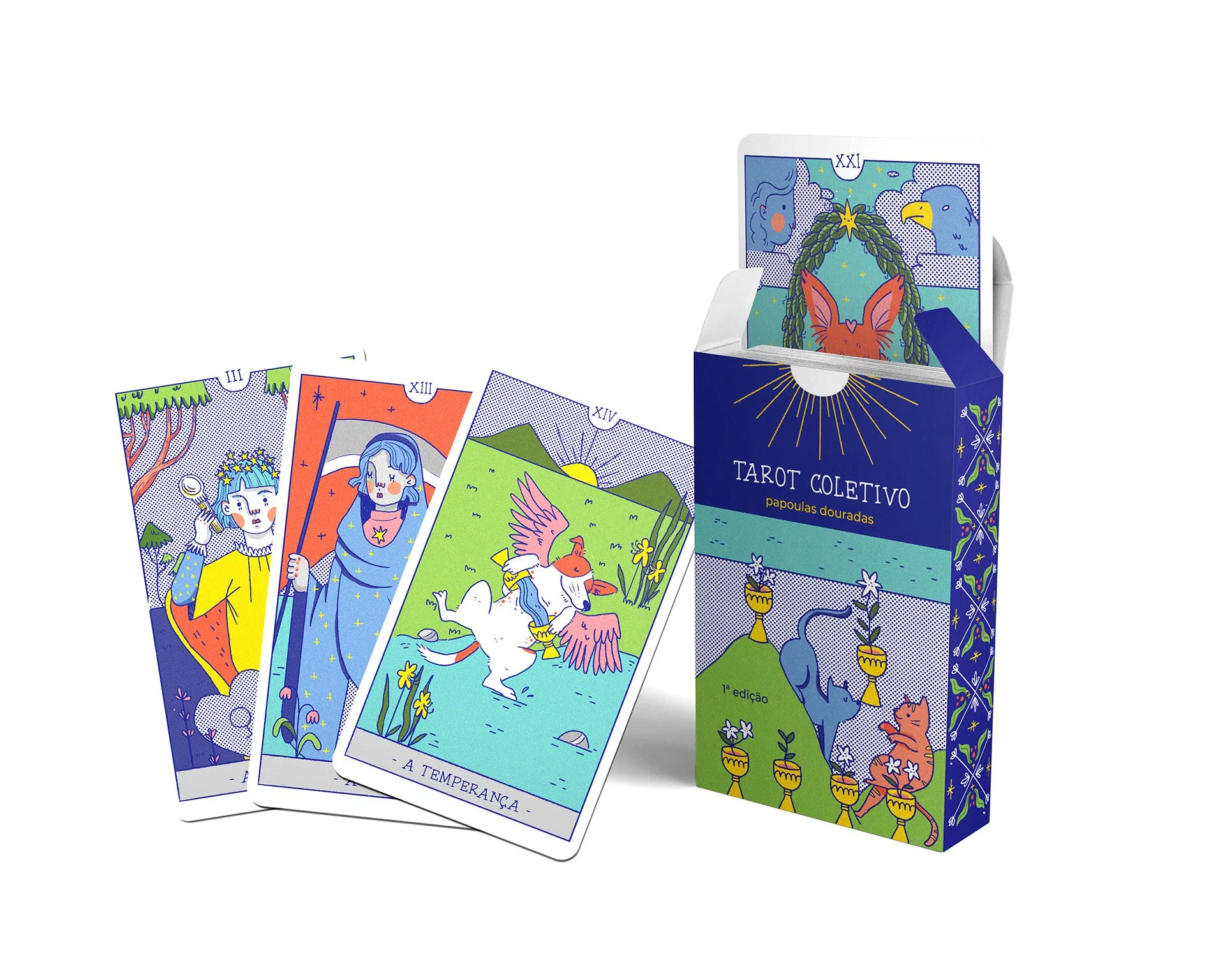 Personalizar Tarot Tarjetas de Juego con papel recubierto de color Oracle Tarjetas Tarot con caja personalizada