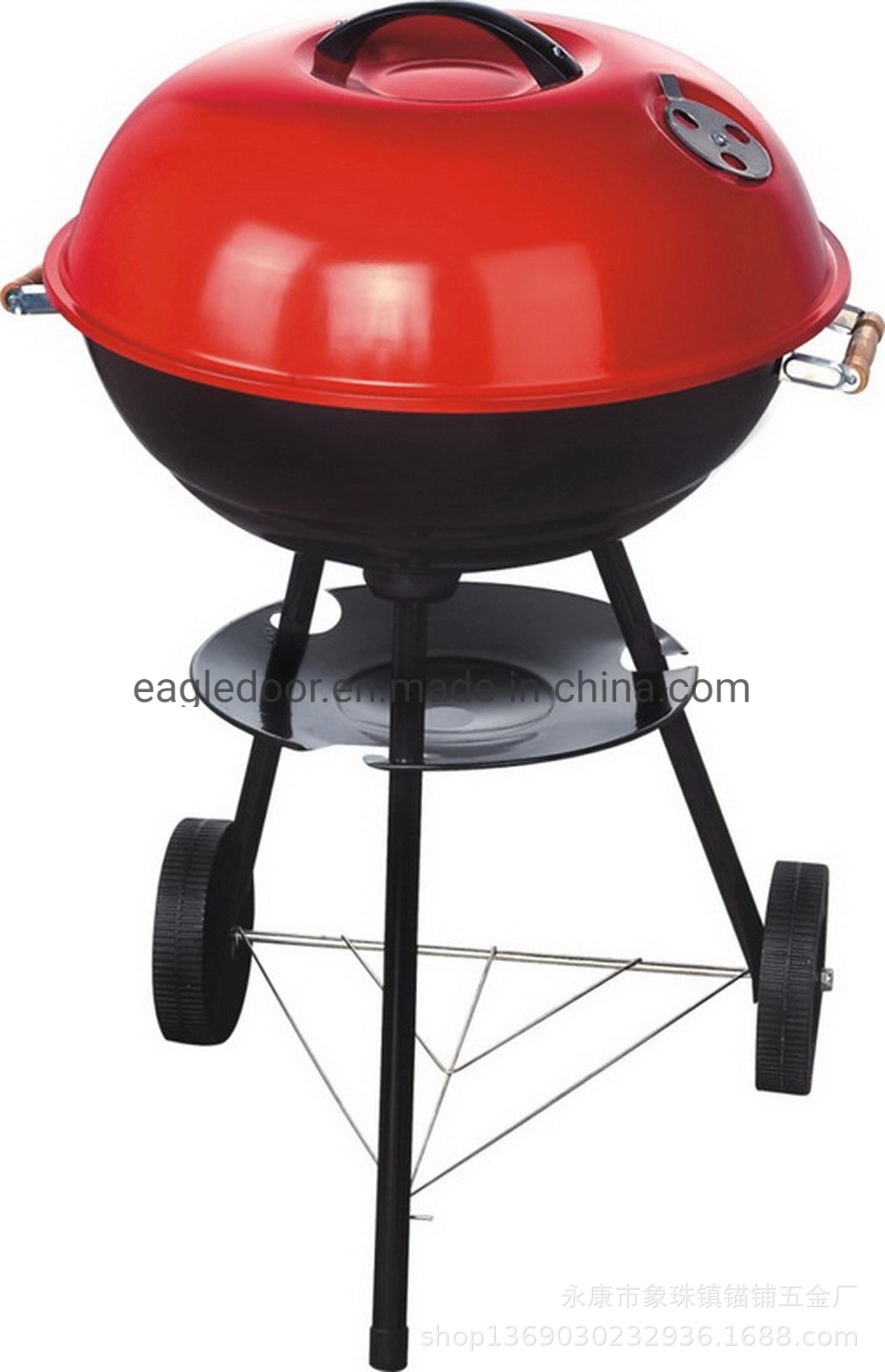 17" BBQ Grill Charcoal Barbecue Grill Kettle BBQ, Outdoor Smokers BBQ Round Portable Charcoal Kettle Grills for Barbecue