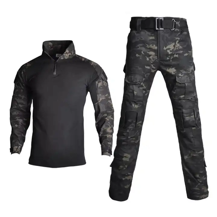 Men&prime; S Outdoor Tactical Hiking T-Shirts Camouflage Long Sleeve Hunting Climbing Shirt Male Breathable Sport Clothes