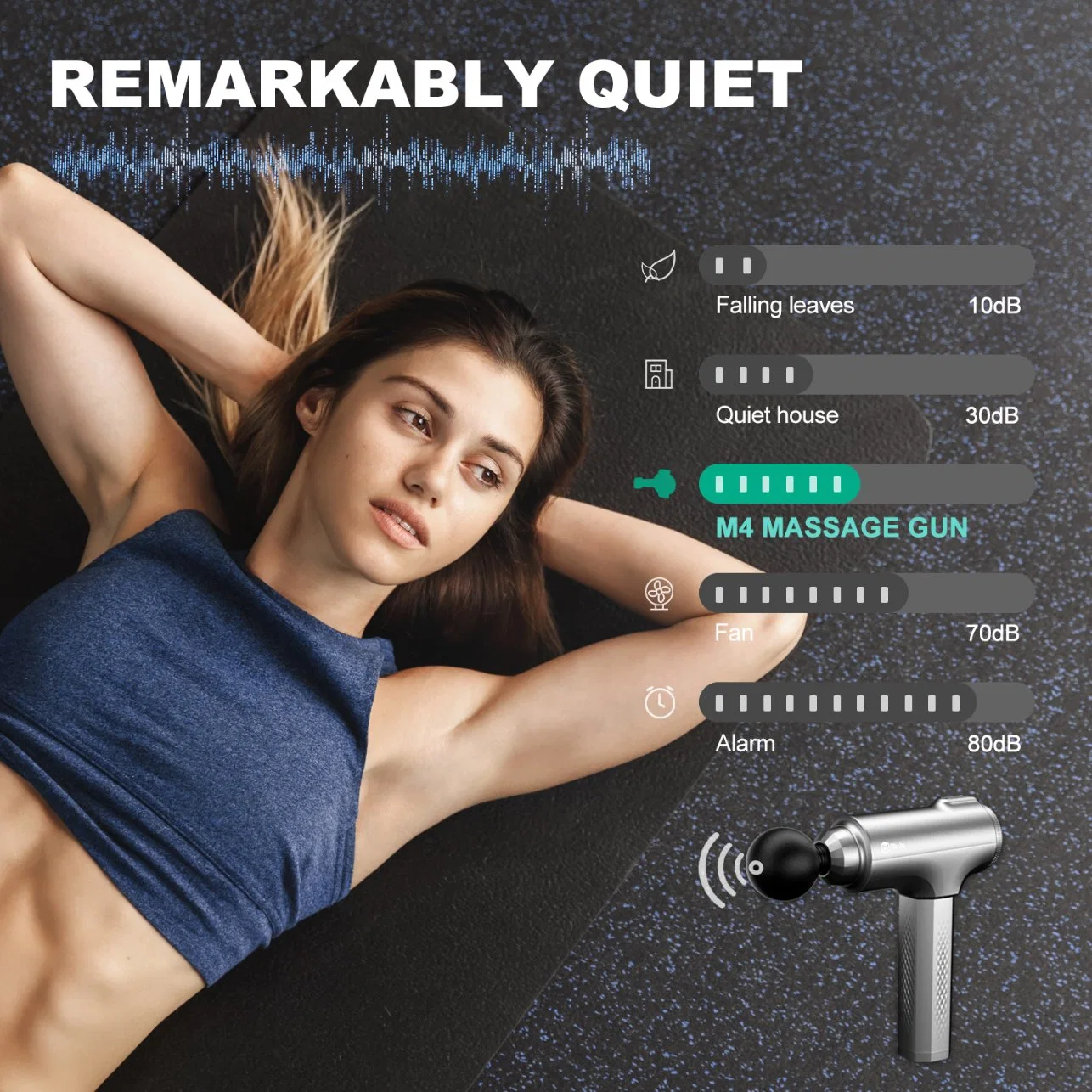 2021 Muje M4 6 Massage Heads Super Low Noise Vibrating Deep Therapy Body Massage Gun