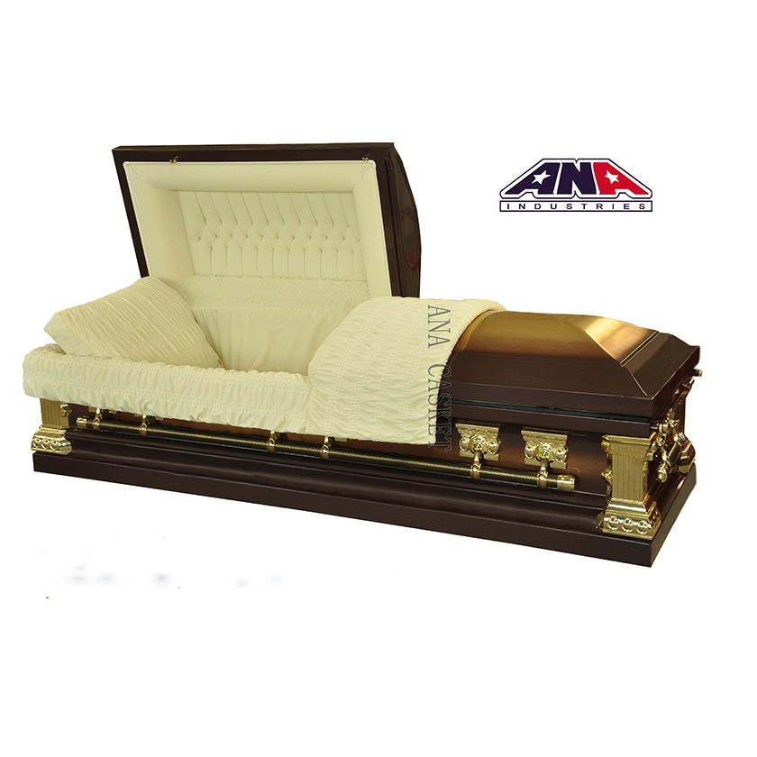 Ana chinois Fournitures Funéraires American Style Coffin solide coffret en bronze