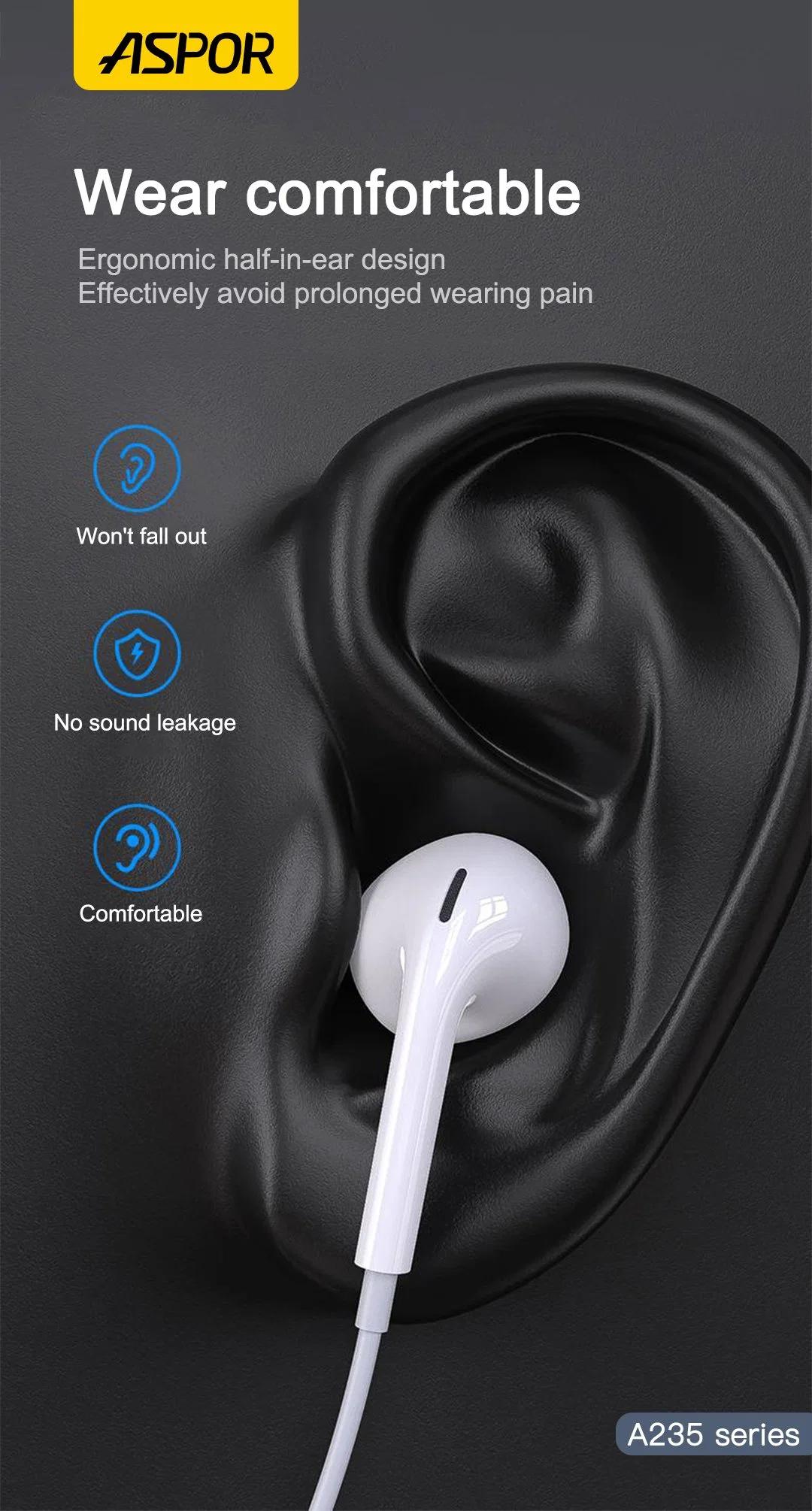 Good Price Handsfree in Ear Wired Earphone with Mic for All Mobile Phone