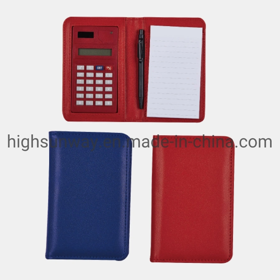 Promotion Gift Multifunction PU Leather Notebook with Calculator and Ball Pen