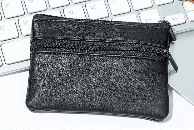 Lamb Skin Soft Zipper Card Holder