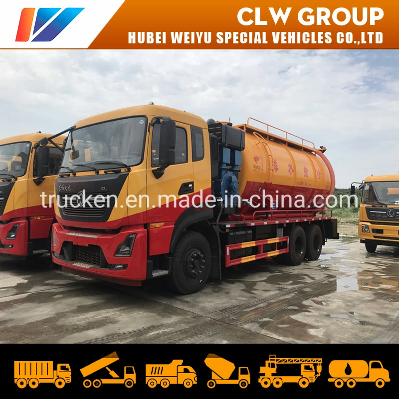 Heavy Duty Dongfeng Tianlong 6X4 16cbm High Pressure Jetting Sewer Cleaning Vacuum Sewage Suction Trucks