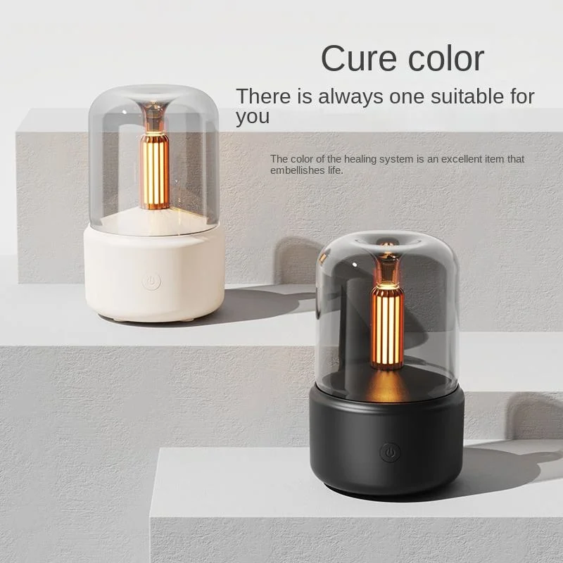 120ml Simulation Candle Light Air Humidifier Ultrasonic Aroma Diffuser Bodyworks Aromatherapy Smart Flame Humidifier