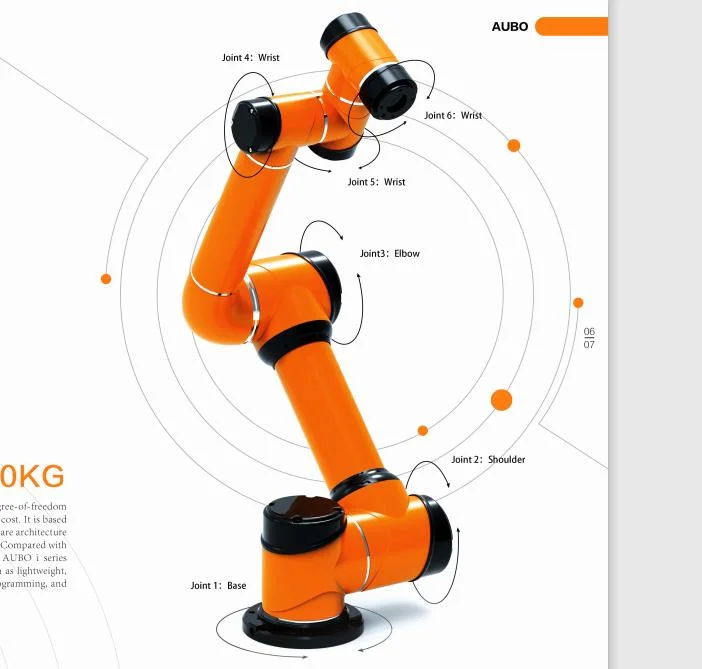 Mini brazo robótico Industrial Colaborati Aubo i5 Robot articulado Brazo 866mm