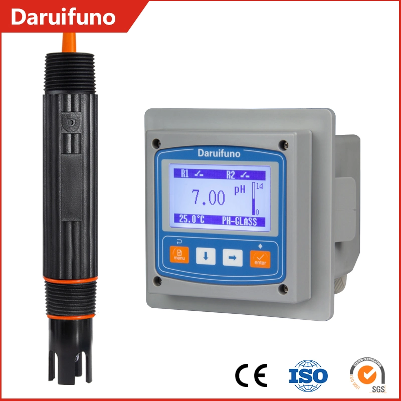 220V Online 4-20mA pH/ORP Controller with Solution Ground pH Sensor