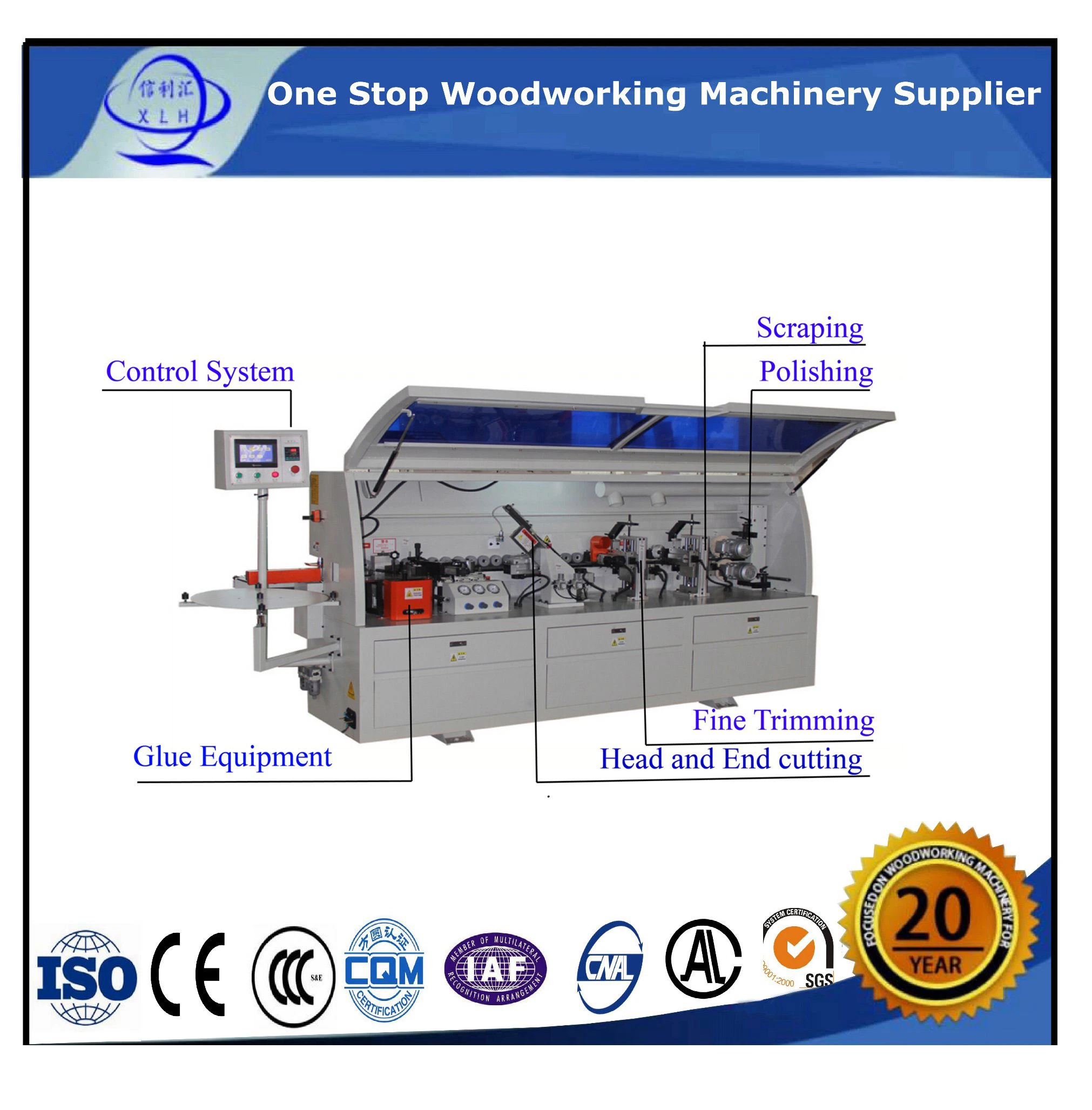 Linear and Curve Edge Banding Machine Selling Agent Price/ PVC Tape, Melamine Tape Veneer Wood Tape Edge Banding Machine for Wood Side Gluing Pressing Polishing