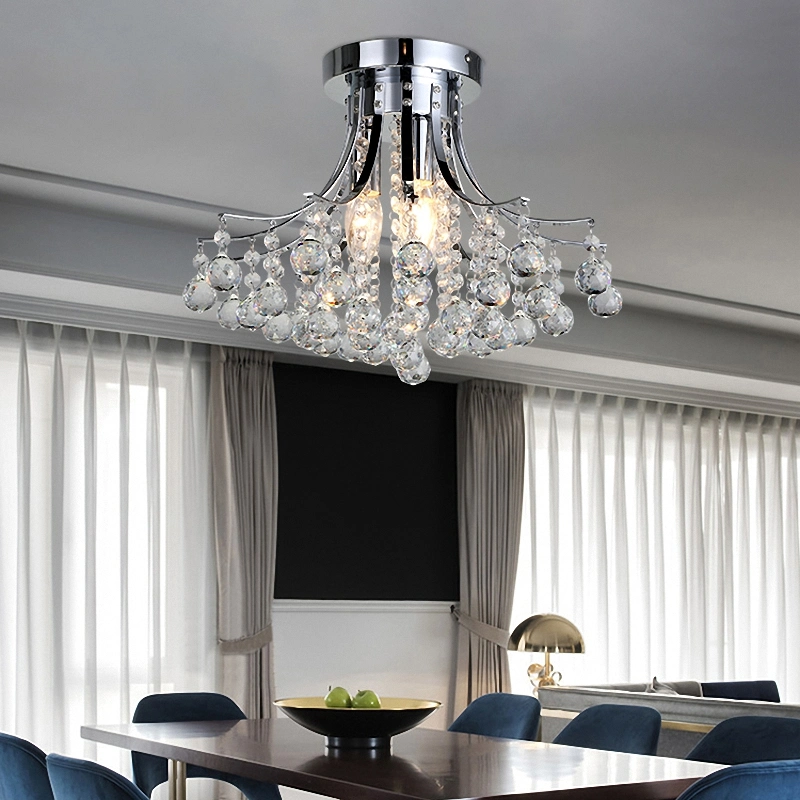 Modern Indoor Lamparas De Techo Home Hotel E14 Luxury Crystal Ceiling Light