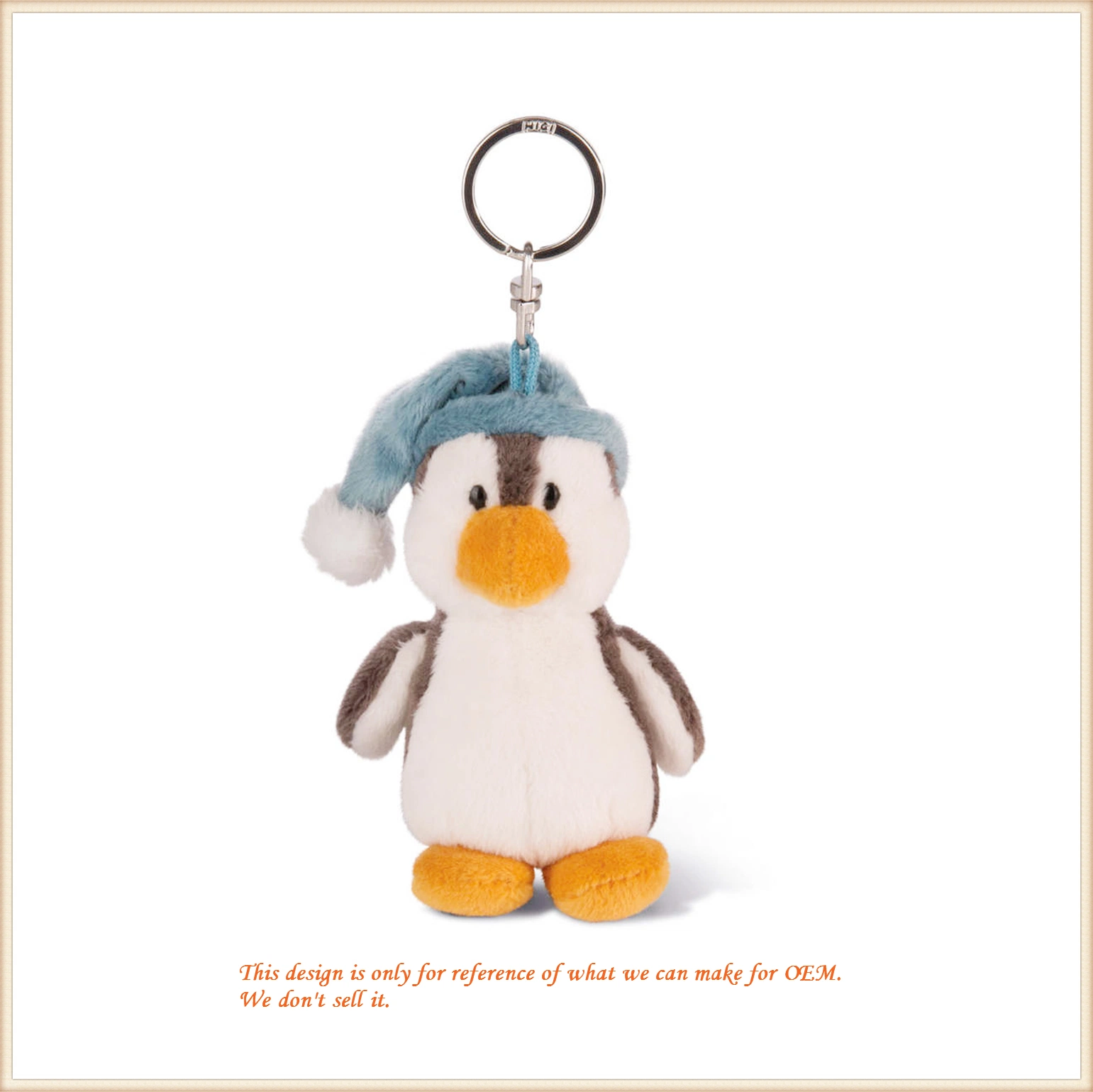 Penguin ours avec poignée de commande de clés animal en peluche Jouet de trousseau