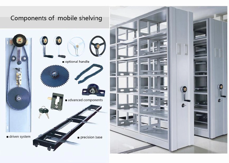 Bewegliches Regal-Display Aus Metall Schule Bibliothek Mobile Datei Compactor Office Möbel Archiv Regalsystem