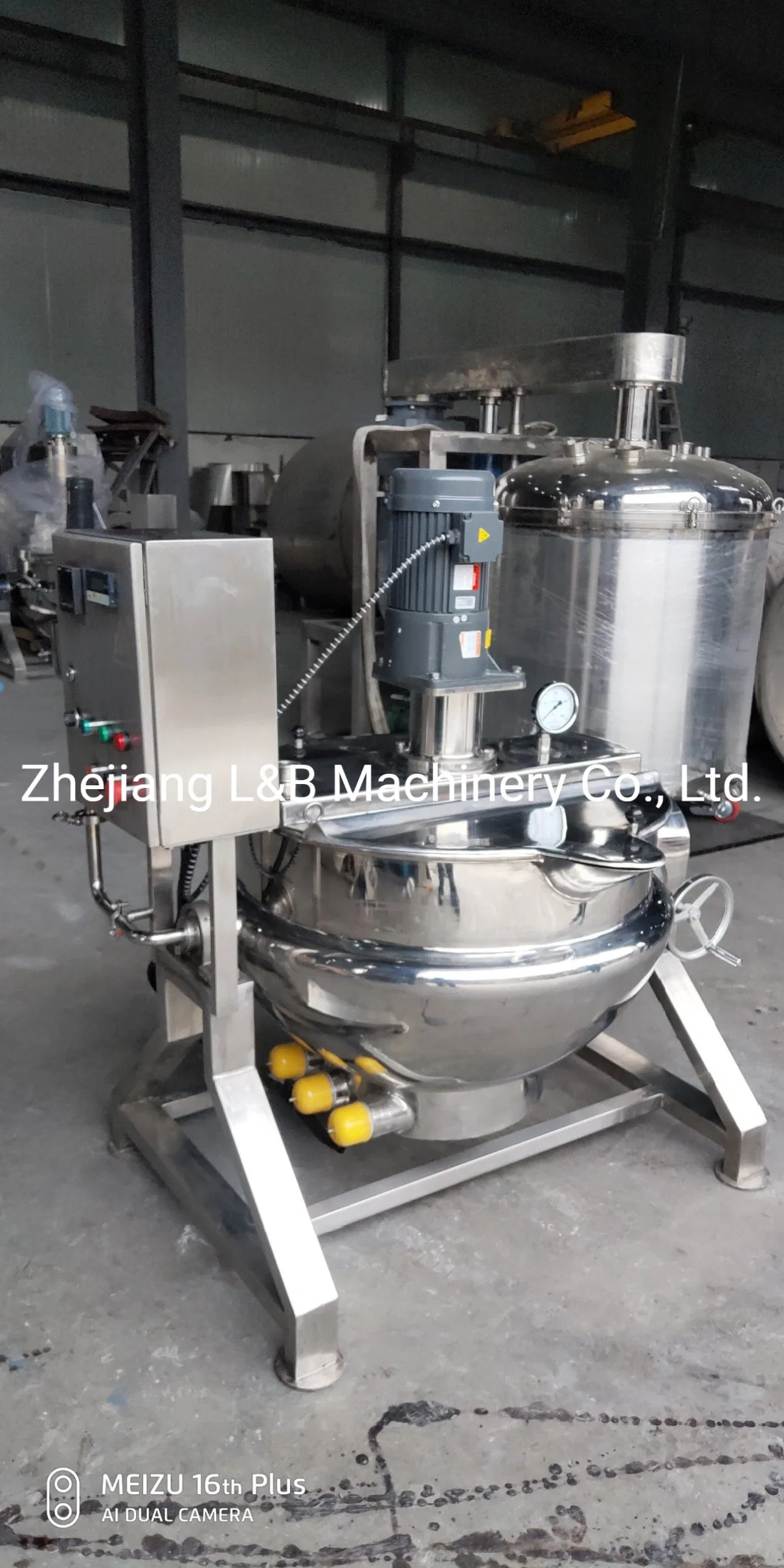 Stainless Steel Mixing Equipment Electric Heating Cheese Blending Vertical Jacketed Chocolate Melting Pot Machine