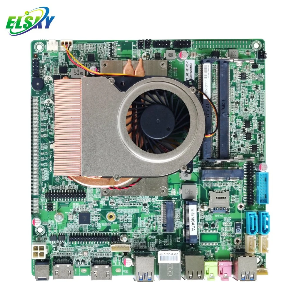 Placa-mãe Mini-ITX fina Elsky 170 * 170 mm Hot Sale com CPU 6 Geração Core Skylake I3-6100h Dual HD_mi e EDP