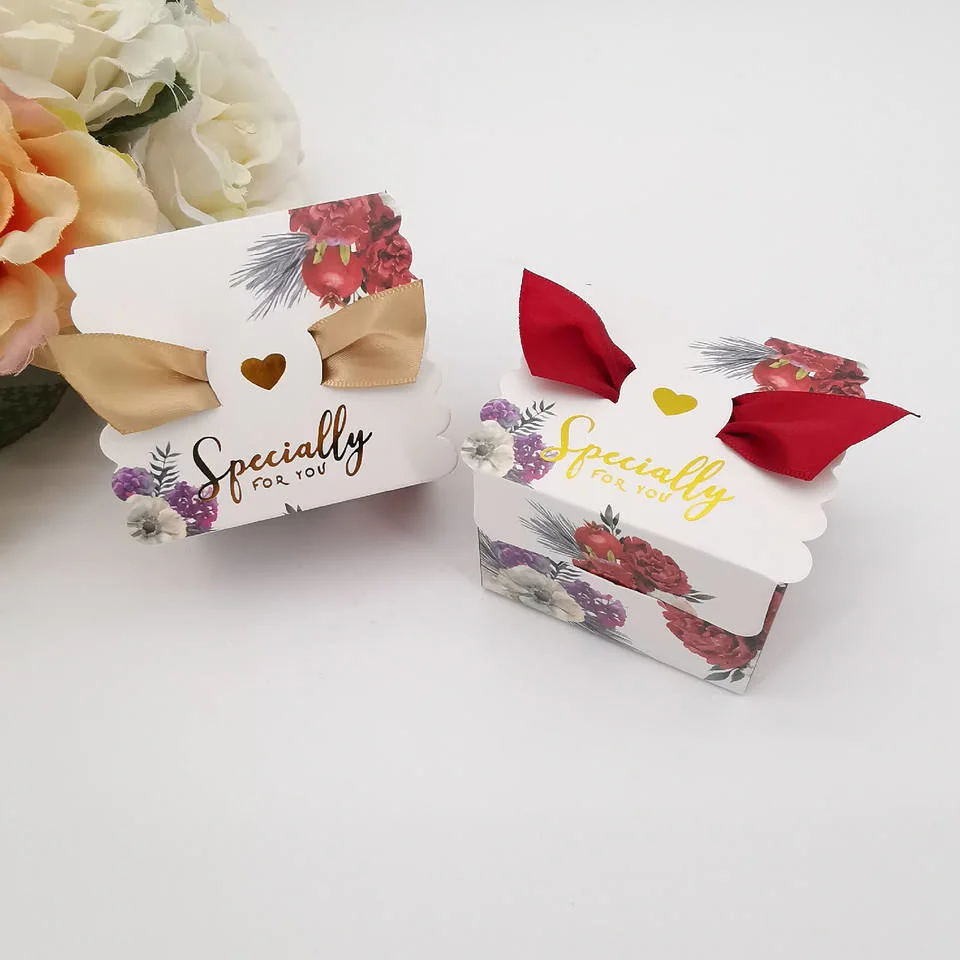 Luxury Fancy Paper Gift Box Sliding Cardboard Box with Ribbon Decoration