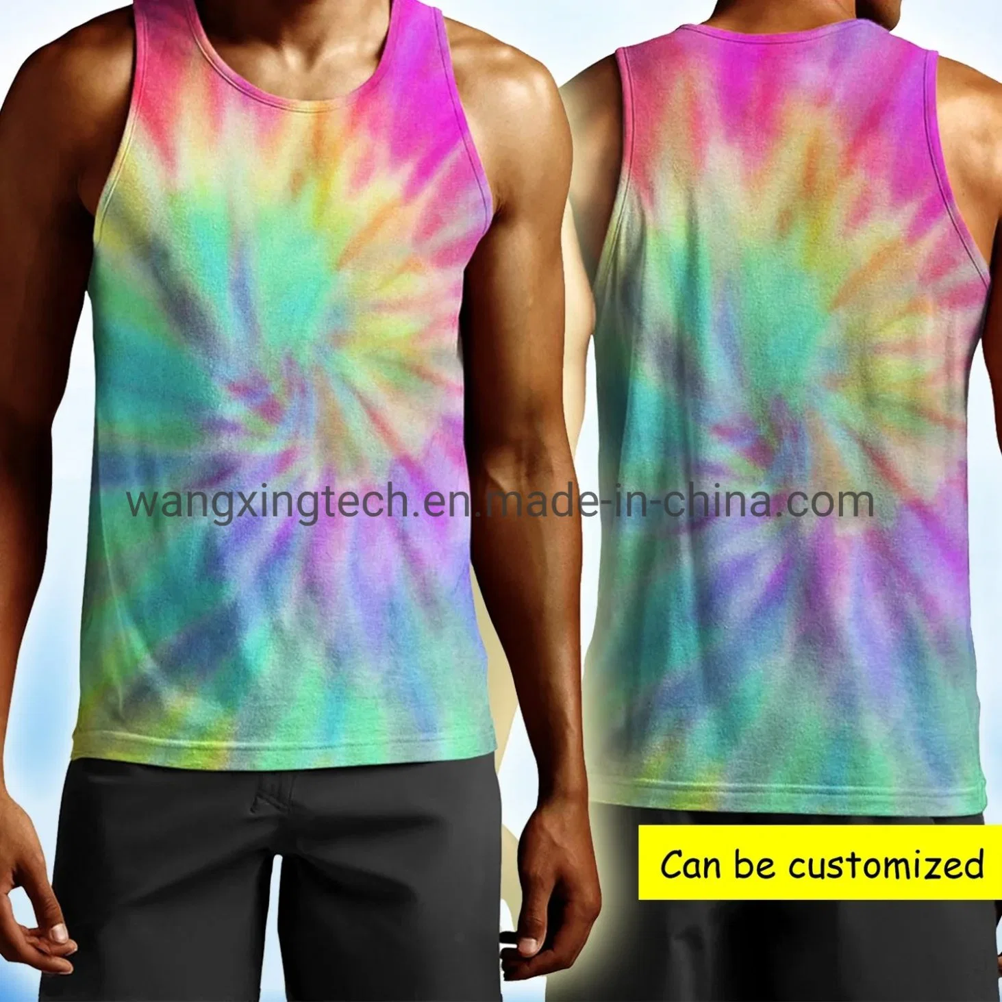 Mens Fashion Rainbow Tie Dye T Shirt Design