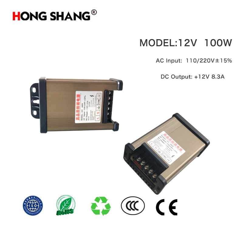 12-24V Adapter 100W Rainproof Light-Emitting Word Variable Voltage Switching Power Supply