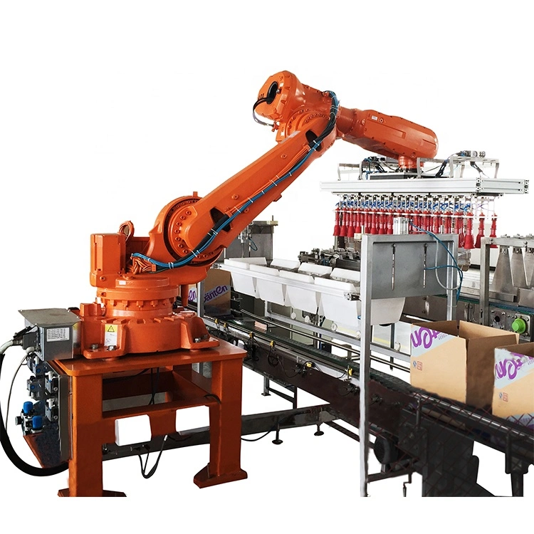 Snacks Verpackung Roboter Maschinen / Horizontale Fall Packer Maschine