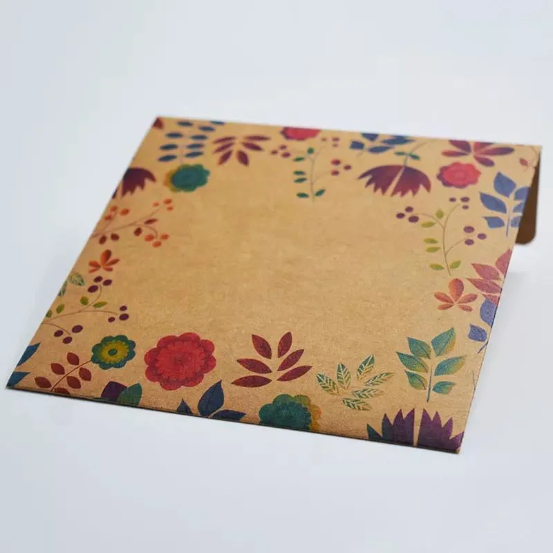 Cartão personalizado impresso Eco-Friendly Brown Papel Kraft para embalagem de Envelope