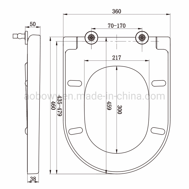 Ap108/Slow-Close Siège de toilette Quick Realse/Siège de toilette en plastique/couvercle de siège de toilette PP Couvercle