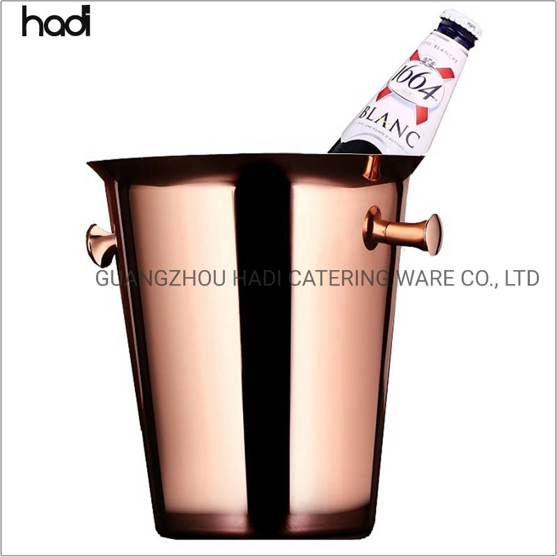 Guangzhou Hadi Wholesale/Supplier Restaurant Servers Hammered Stainless Steel Wine Bucket Luxury Hotel Buffet Gold Ice Bucket for Sale